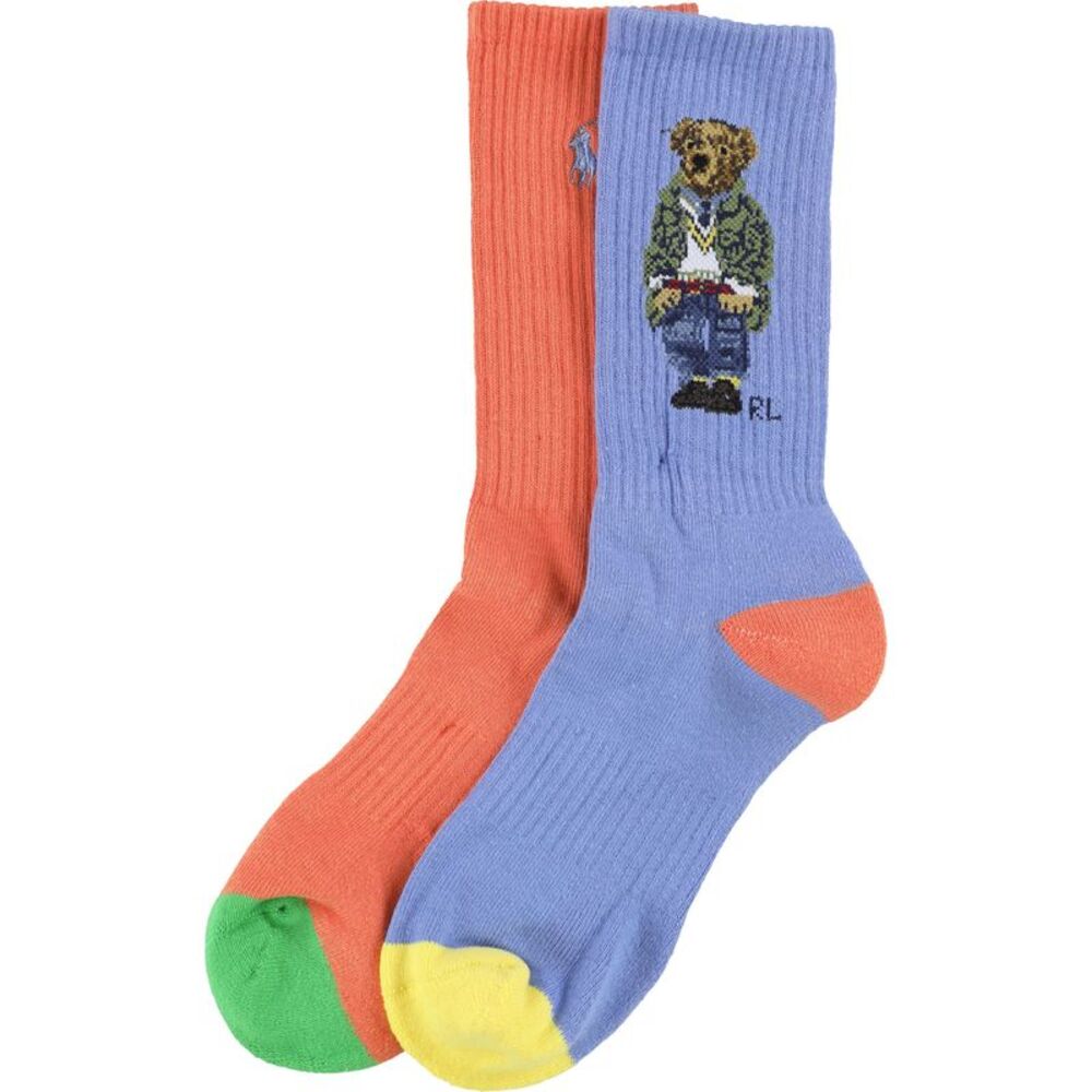 Ralph Lauren Mens American In Paris Bear Midweight Socks, NWT